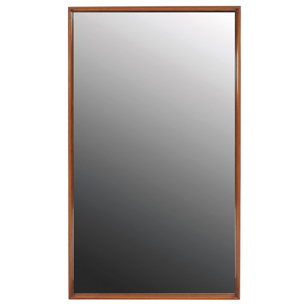 T. H. Robsjohn-Gibbings mirror, by Widdicomb, wal: Large T. H. Robsjohn-Gibbings mirror, by Widdicomb, walnut frame, 1956, "Sherry" finish, original finish, signed with Widdicomb Furniture Company paper label, 33.25"w x 2"d x 57.25"h, excellent origin