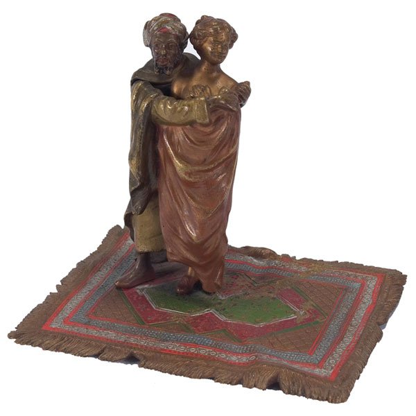 Franz Xavier Bergmann "Slave Girl," c. 1900, bronz: Franz Xavier Bergmann (Austrian/American, 1861-1936) "Slave Girl," c. 1900, bronze sculpture, 5" h, stamped