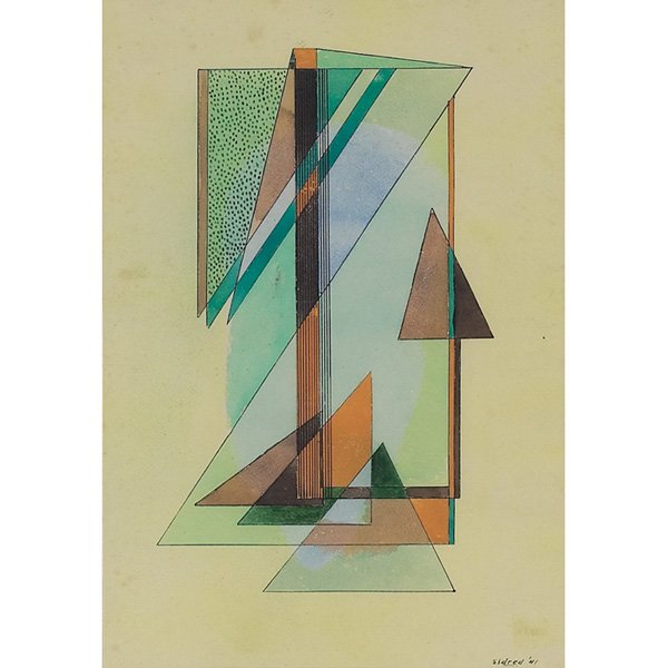 Thomas Brownell Eldred "Untitled," 1941, watercol: Thomas Brownell Eldred (American, 1903-1993) "Untitled," 1941, watercolor, 16.5" x 11.25", signed and dated lower right, framed