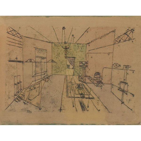 After Paul Klee "Perspectiv-Spunk," 1920, color li: After Paul Klee (Swiss 1879-1940) "Perspectiv-Spunk," 1920, color lithograph, 9.5" x 11.75", pencil signed and numbered, edition of 150, framed