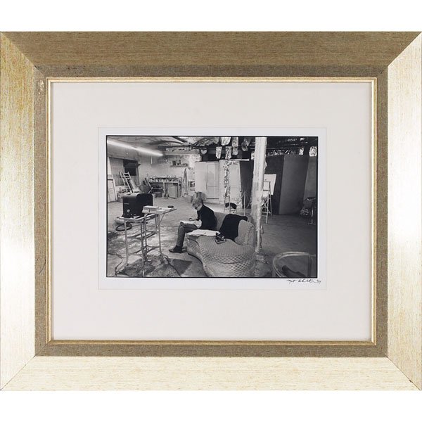 Nat Finkelstein "Andy Warhol's Factory," 1994, ph: Nat Finkelstein (American, 1933-2009) "Andy Warhol's Factory," 1994, photograph, 9.25" x 13.5", signed and dated lower right, framed