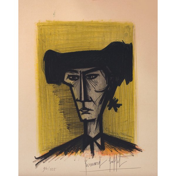 Bernard Buffet (French, 1928-1999) "Toreador," c.: Bernard Buffet (French, 1928-1999) "Toreador," c. 1960, lithograph, 15.75" x 11.75", pencil signed lower right, numbered lower left, edition of 125, unframed Provenance: Property from the estate of Be