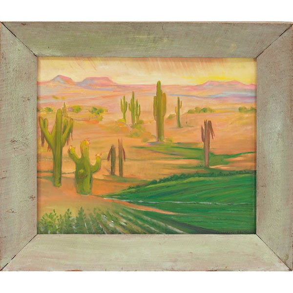 Eda Elisabeth Sterchi,"Southwest Landscape," c. 19: Eda Elisabeth Sterchi (American, 1885-1969) "Southwest Landscape," c. 1930, oil on canvas, 26" x 30.5", signed lower right, framed