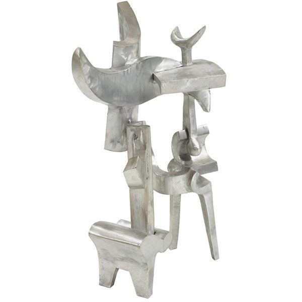 Bill Barrett, "Untitled," 1977, aluminum: Bill Barrett (American, b. 1935) "Untitled," 1977, welded aluminum, 34"h, signed and dated