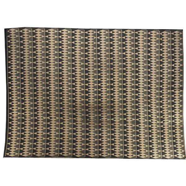Scandinavian flat-woven tapestry/rug, gray/black/c: Scandinavian flat-woven rug/tapestry, gray and cream, 96"w x 149"h, very good original condition. The Collection of Mort and Millie Goldsholl The Collection of Mort and Millie Goldsholl One of America