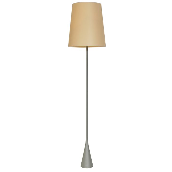 Large Pascal Mourgue floor lamp, by Cinna: Large Pascal Mourgue floor lamp, by Cinna, made in France, powder-coated base, original shade, signed on base, 18"dia x 78"h, very good original condition