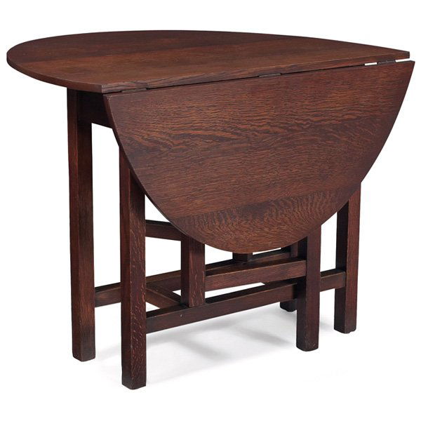 Arts & Crafts drop leaf table Mar 02, 2013 Treadway Toomey Auctions