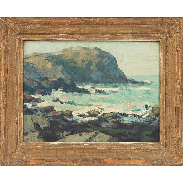 Jay Hall Connaway (American, 1893-1970) "Waves,": Jay Hall Connaway (American, 1893-1970) "Waves," c. 1940, oil on board, 11.75" x 15.5", signed lower left, framed