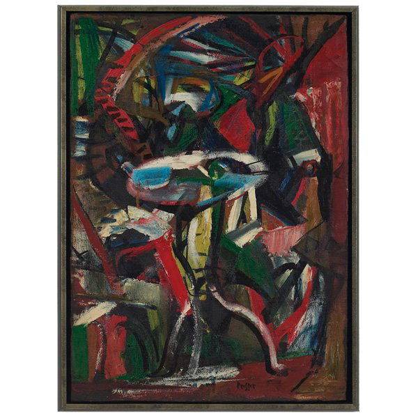Josef Presser (Polish/American, 1907-1967) "Untitled,": Josef Presser (Polish/American, 1907-1967) "Untitled," c. 1950, oil on canvas, 28" x 20", signed lower right, framed