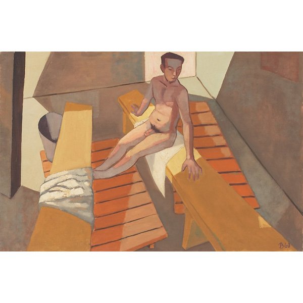 Bernard Weinstein (American, 20th century) "Nude,": Bernard Weinstein (American, 20th century) "Nude," c. 1960, oil on canvas, 20" x 30", signed lower right, unframed