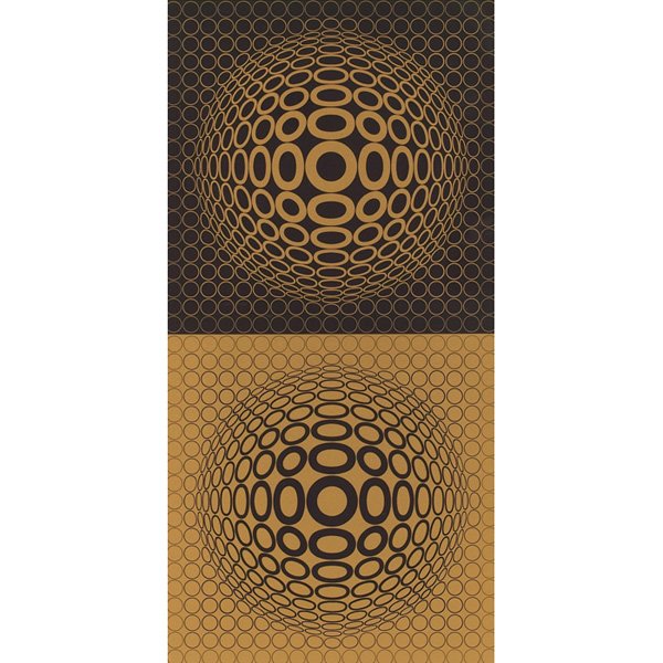 Victor Vasarely (French/Hungarian, 1906-1997) "MITA 48F: Victor Vasarely (French/Hungarian, 1906-1997) "MITA 48F, Black and Gold," c. 1970, color screenprint, 35.5" x 17.5", pencil signed lower right, numbered lower left, edition of 225, Sylvia Cordish Fine