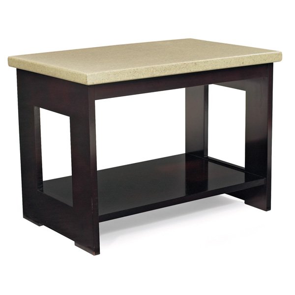 Paul Frankl cork-top occasional table: Paul Frankl cork-top occasional table, by Johnson Furniture, mahogany base with cutouts to sides, refinished, signed with "5026 #333" label, 30"w x 20"d x 22"h, excellent condition