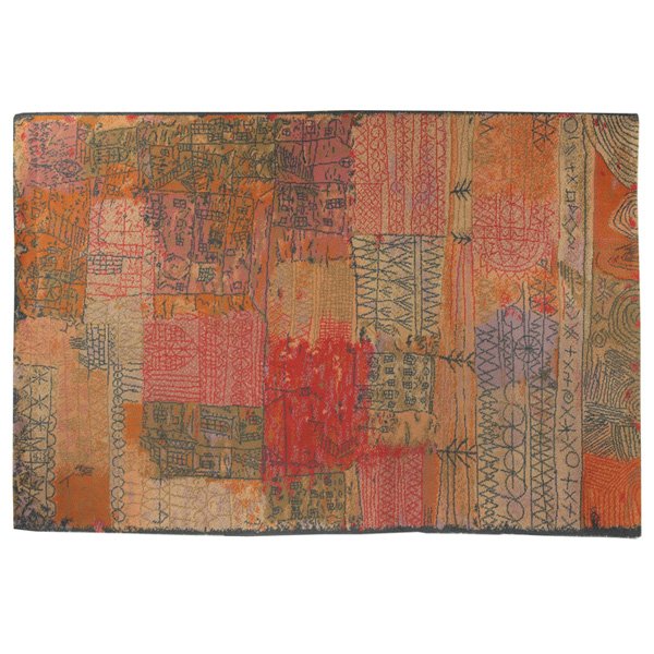 Paul Klee carpet, by Ege Axminster, Denmark, 108 x 72: Paul Klee carpet, by Ege Axminster, "Florentinisches Villen Viertel", Denmark, wool, pastel colors, labeled on back, 108" x 72", very good original condition