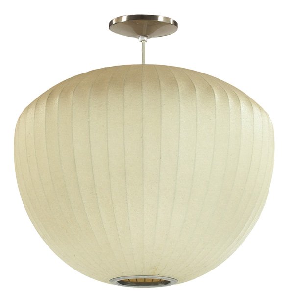 Vintage George Nelson Bubble lamp Howard Miller: Vintage George Nelson, Bubble lamp, by Howard Miller, apple shape, signed with Howard Miller label, 20"dia x 16"h, very good original condition