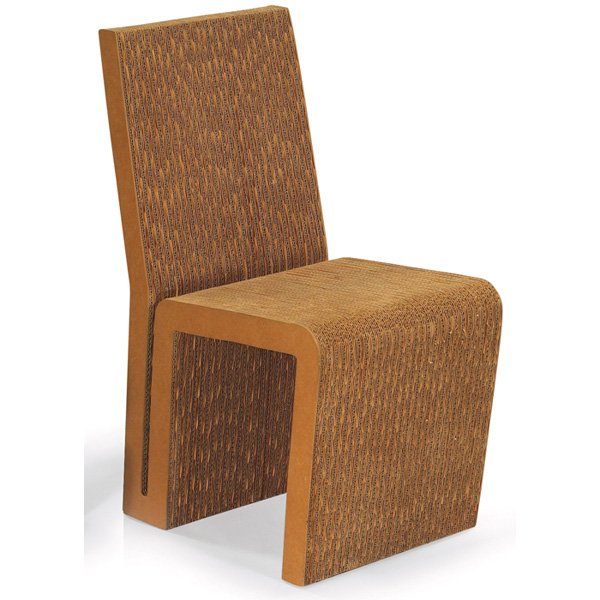 Frank Gehry chair: Frank Gehry chair, from the Easy Edges collection, Vitra production c.2007, corrugated cardboard and fibreboard, 15"w x 21"d x 32.5"h, very good original condition