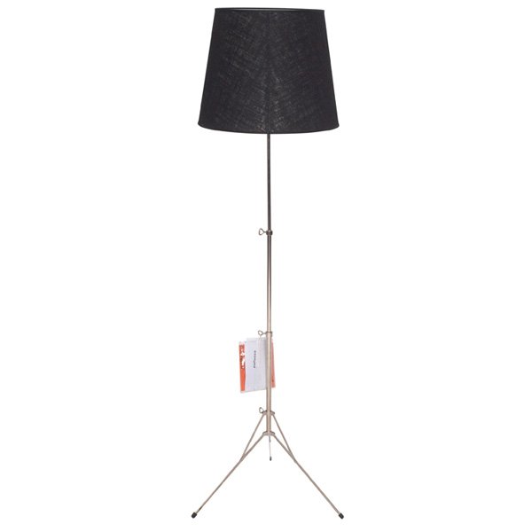 Enrico Franzolini Baby Gilda floor lamp: Enrico Franzolini Baby Gilda floor lamp, by Pallucco, Italy, black linen shade, collapsible base, with original instructions and product sheet, 16"dia x 60"h, excellent original condition