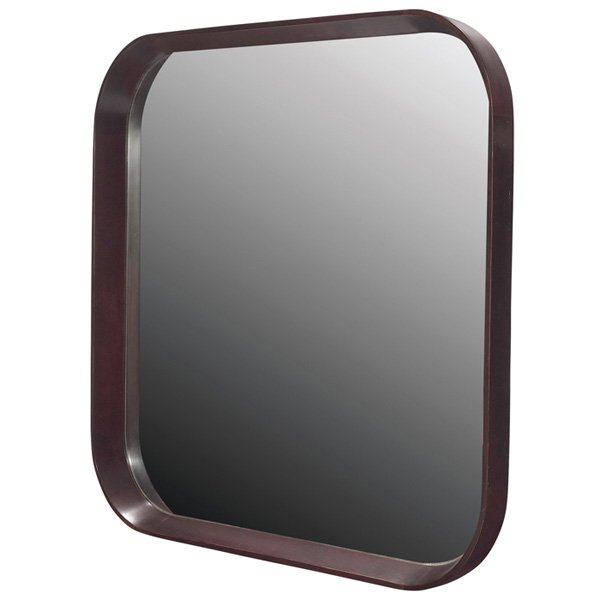 Gilbert Rohde Paldao wall mirror Herman Miller: Gilbert Rohde Paldao wall mirror, by Herman Miller, model 3910, 1940s, bentwood frame with recessed mirror glass, Paldao wood, original finish, signed with foil label, 34"w x 2.5"d x 31.75"h, very goo