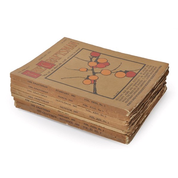 Gustav Stickley Craftsman magazines: Gustav Stickley Craftsman magazines, group of seven, including November 1906, January, February, March, September and October 1913, and July 1915