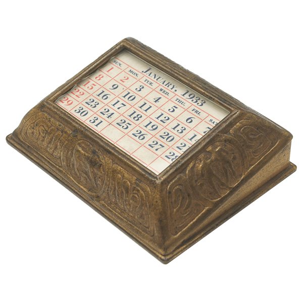 Tiffany Studios frame #929: Tiffany Studios frame, bronze in the Zodiac pattern, original gold dore patina, marked, #929, 4.5"w x 1.5"h