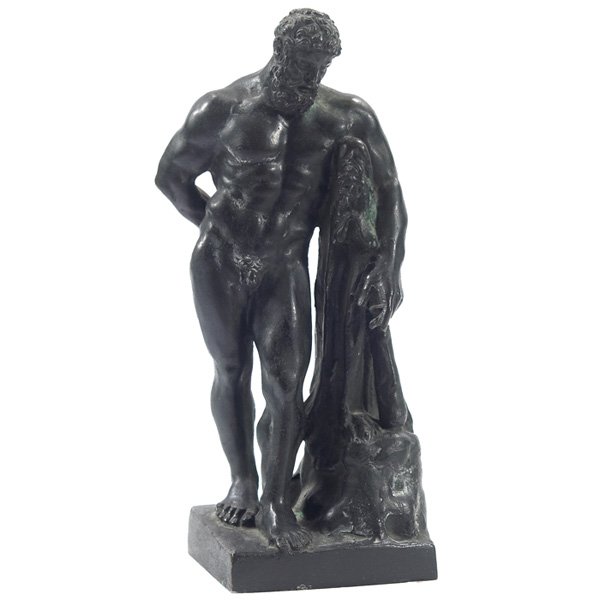 "Farnese Hercules" bronze: "Farnese Hercules (after the antique)," bronze, 8.5"h, Fonderia de Luca foundry mark