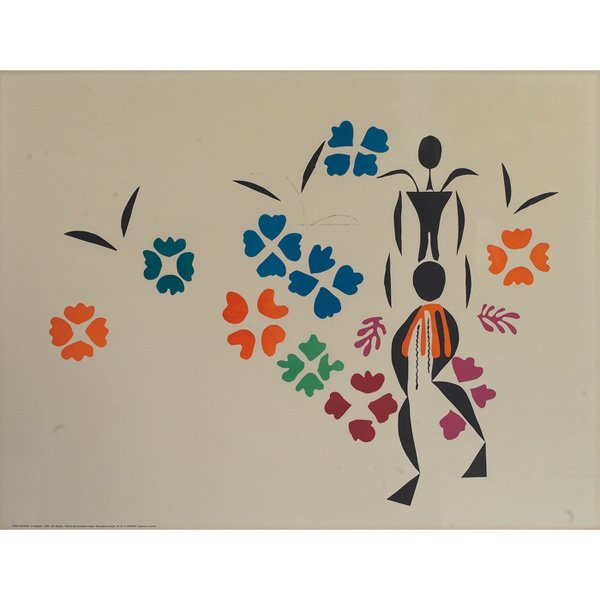 After Henri Matisse: After Henri Matisse (French, 1869-1954) "La Negresse," poster, 33.25" x 43", unsigned, framed