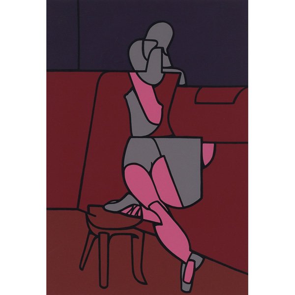 Valerio Adami: Valerio Adami (Italian, b. 1935) "La Ballerina," 1971, color screenprint, 24.25" x 17", signed, titled and dated in margin, framed