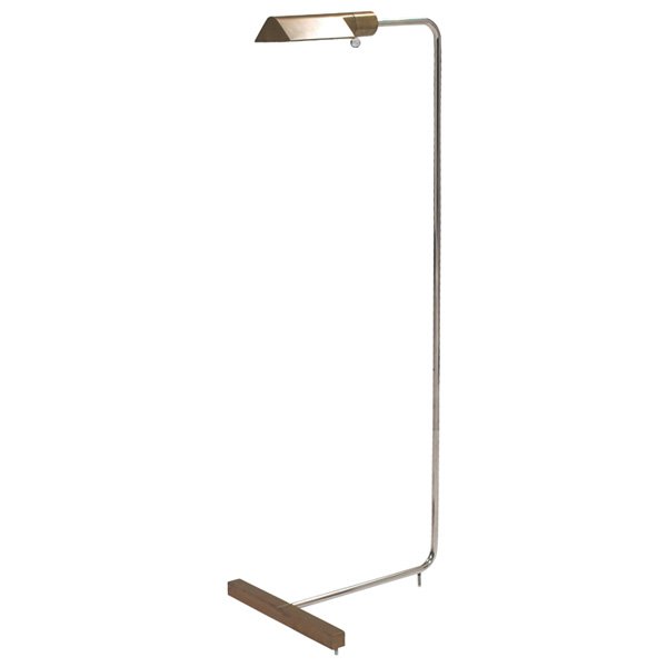 Cedric Hartman floor lamp brass: Cedric Hartman floor lamp, USA, brass, clear crystal switch, fixed chrome stem, authenticated, original finish, 11"w x 13"d x 37.5"h, very good original condition