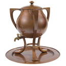 Kalo samovar and tray copper and brass silver-lined