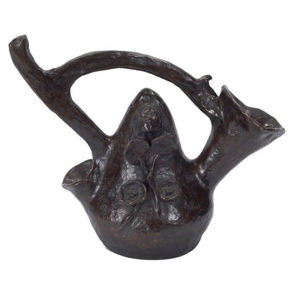 Paul Gauguin bronze: Paul Gauguin (French, 1848-1903) "Pot in the Shape of a Gourd," bronze with brown patina, 7.75"h, edition of 15, stamped, C. Valsuani edition Provenance: Campanile Galleries, Inc., Chicago, Illinois