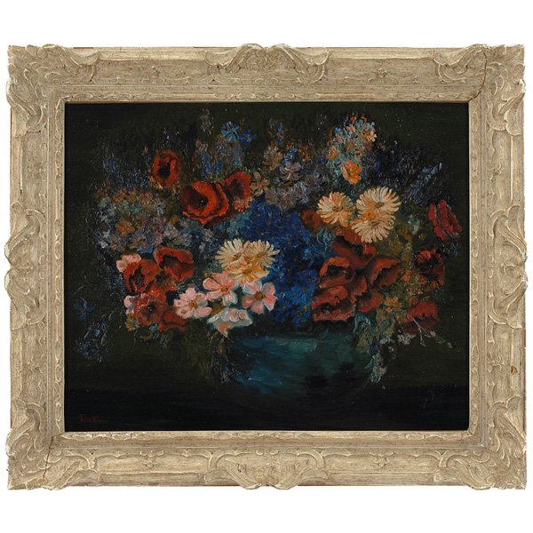 Pauline Palmer: Pauline Palmer (American, 1867-1938) "Still Life," oil on canvas on board, 17.5" x 21.25", signed lower left, framed