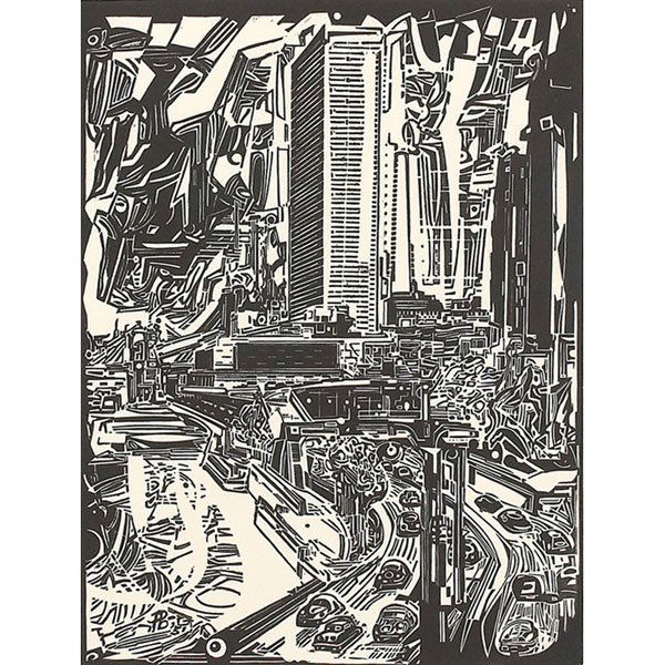 Fiske Boyd: Fiske Boyd (American, 1895-1975) "Concept," 1951, woodcut, 12" x 9", pencil signed lower right, edition of 100, unframed