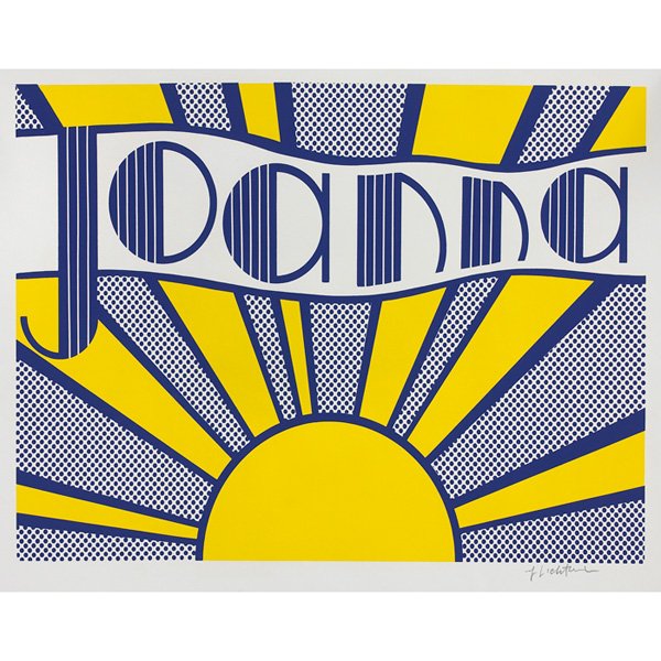 Roy Lichtenstein: Roy Lichtenstein (American, 1923-1997) "Joanna," date, color lithograph, 15" x 22", signed lower right, unframed