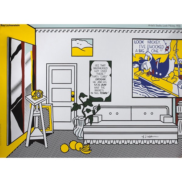 Roy Lichtenstein: Roy Lichtenstein (American, 1923-1997) "Look Mickey," 1973, color lithograph, 26.75" x 36.5", signed lower right, unframed