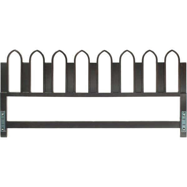 Harvey Probber headboard: Harvey Probber headboard, by Harvey Probber, Inc., dark mahogany frame with sculptural arches, no footboard or rails, original finish, 80"w x 39.5"h, excellent original condition