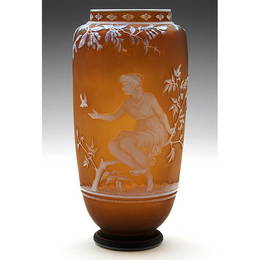 Thomas Webb & Sons vase, signed by G. Woodall