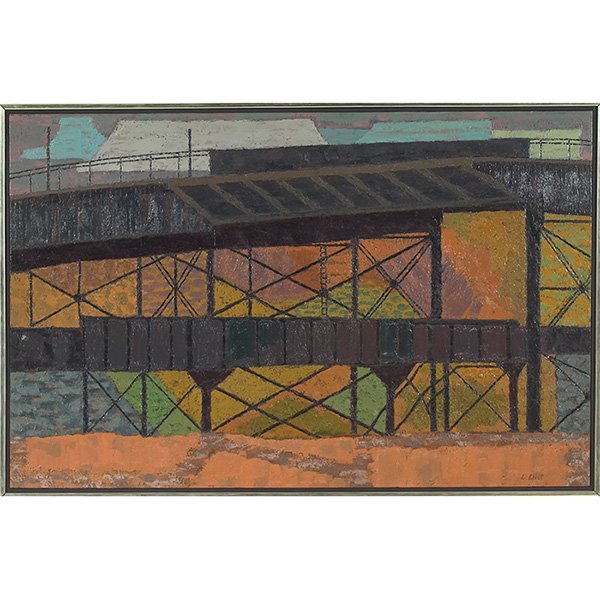 Lucy Carter Eliot (American, 1913-2010): Lucy Carter Eliot (American, 1913-2010) "Untitled," oil on canvas, 28" x 44", signed lower right, framed