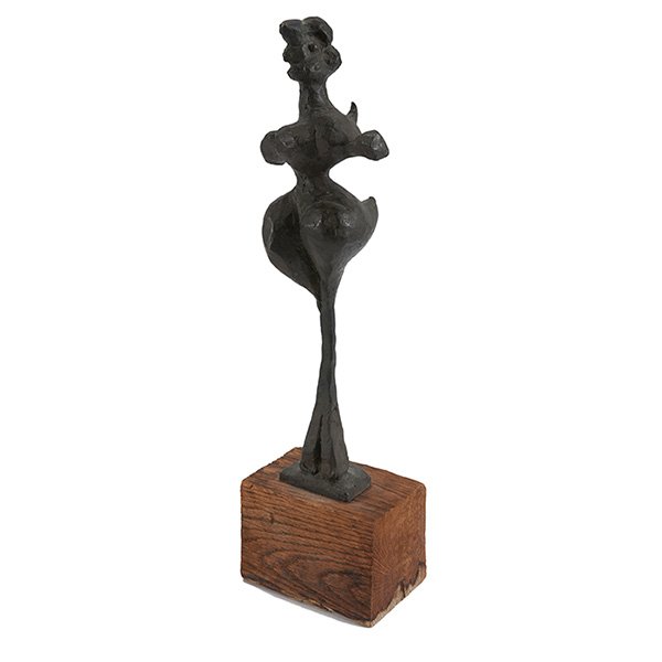 Abbott Lawrence Pattison (American, 1916-1999) Standing: Abbott Lawrence Pattison (American, 1916-1999) "Standing Figure," bronze, 14.75", signed, held on a wood base