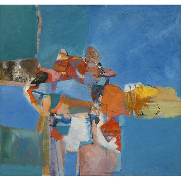 William Allyn Nichols (American, b. 1942): William Allyn Nichols (American, b. 1942) "Untitled," 1960, oil on canvas, 44" x 46", signed and dated on verso, unframed
