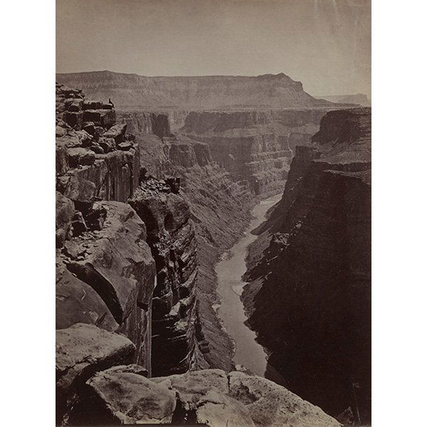 John K. Hillers (American, 1843-1925) Grand Canyon and: John K. Hillers (American, 1843-1925) "Grand Canyon and Colorado River," c. 1872, albumen print, 8.25" x 6.25", unframed Provenance: Andrew Smith Gallery, Inc., Santa Fe, New Mexico Acquired from the
