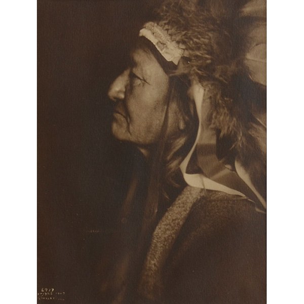 Richard Throssel (American, 1882-1933) Two Moons: Richard Throssel (American, 1882-1933) "Two Moons (Cheyenne)," c. 1907, gelatin silver print, 8" x 6", framed Provenance: Andrew Smith Gallery, Inc., Santa Fe, New Mexico Acquired from the above by Ro