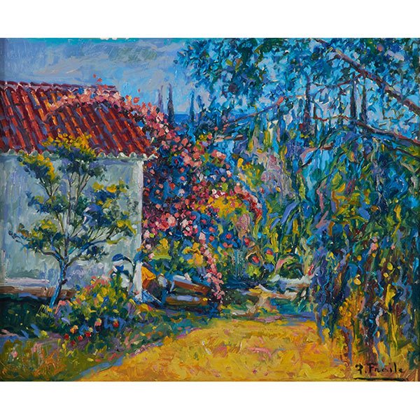 * Pedro Fraile: * Pedro Fraile, (Spanish, b. 1957), Garden, oil on canvas, signed lower right , 15" x 18.5" Property from the Collection of Governor Jim Thompson, Chicago, Illinois