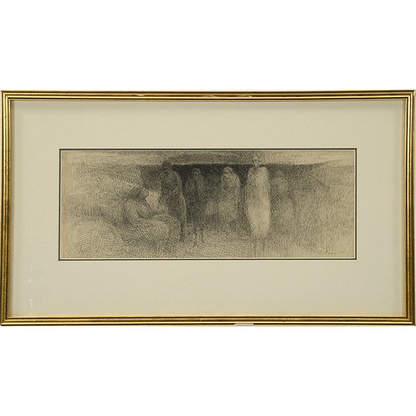 Harold Altman: Harold Altman, (American, 1924-2003), Untitled, ink on paper, signed lower right , 7.5" x 20"