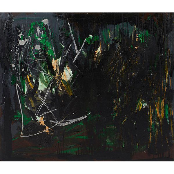 Ann Purcell: Ann Purcell, (American, b. 1941), Kali #5, 1985, acrylic on canvas, signed, titled and dated on verso , 48" x 54"