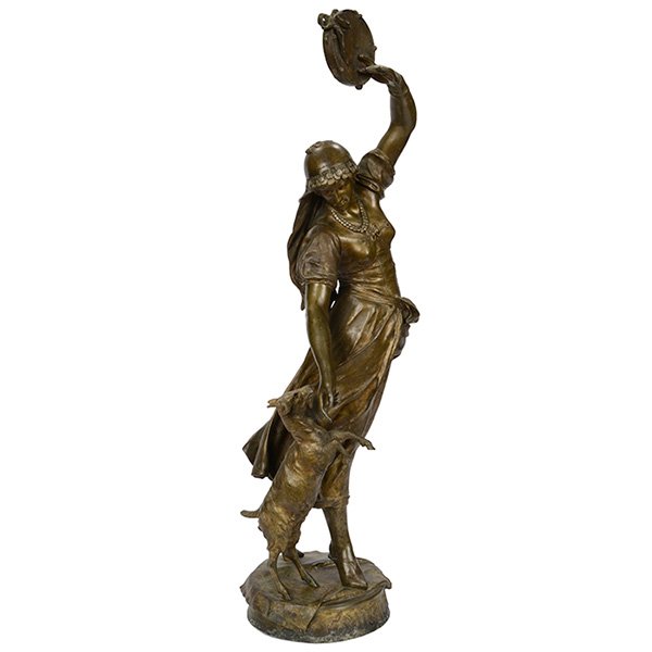 Eugene Marioton: Eugene Marioton, (French, 1854-1933), Dancer, bronze, signed , 36"h including base
