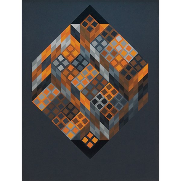 Victor Vasarely: Victor Vasarely, (French/Hungarian, 1906-1997), Or Var, screenprint, signed in pencil lower right, edition of 250 , 35.5" x 27"