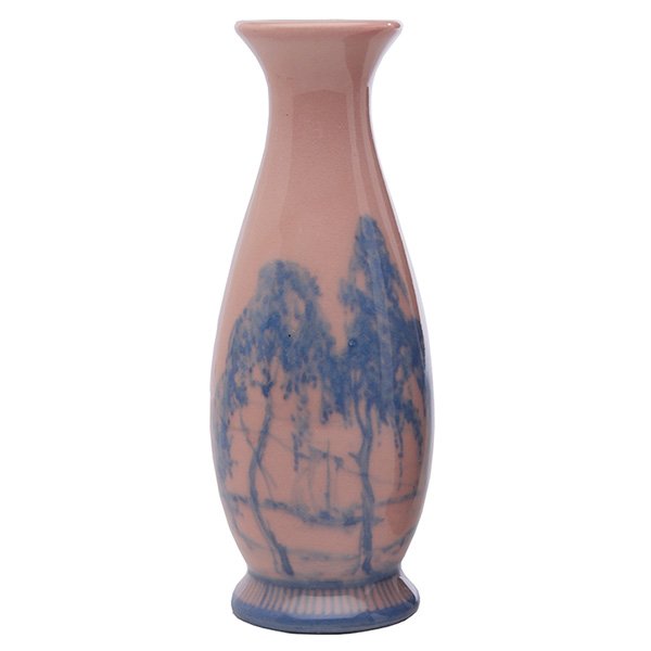 Arthur Conant Rookwood Pottery, vase, #357F: Arthur Conant (1889-1966) for Rookwood Pottery, vase, #357F, Cincinnati, OH, 1920, high glaze, marked; together with vase, #357F, Cincinnati, OH, 1919, high glaze, marked, unsigned, 2.5"w x 6.5"h
