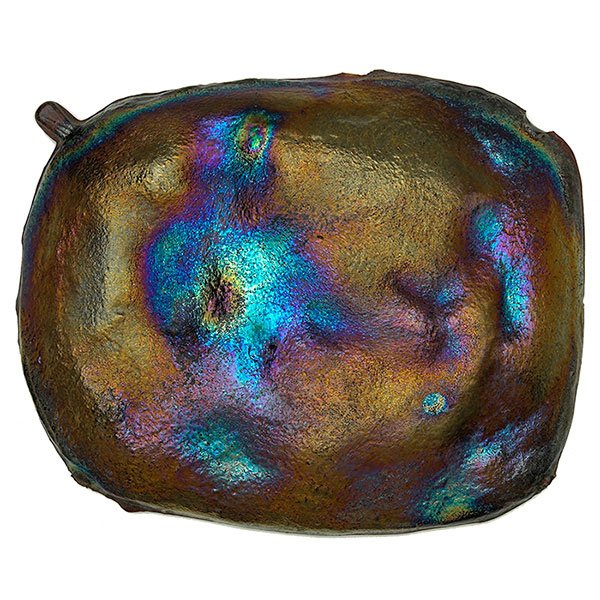 Tiffany Studios, turtleback tile: Tiffany Studios, turtleback tile, New York, NY, Favrile glass, unmarked, overall colorful iridescence, 4.5"w x 6"l, Literature: Similar examples are pictured in Louis C. Tiffany: The Garden Museum Col