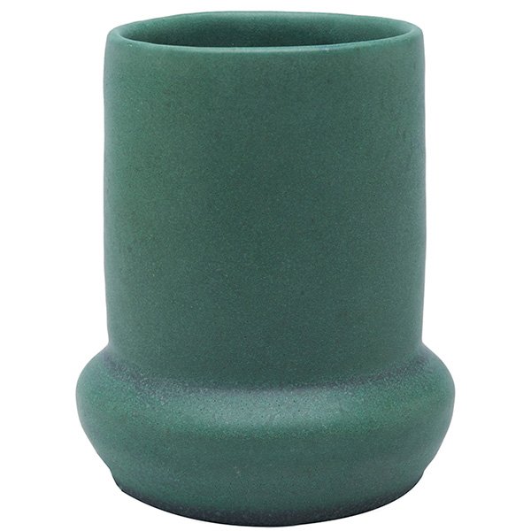 Teco, W.D. Gates (1852-1935), designer, vase, #363,: Teco, W.D. Gates (1852-1935), designer, vase, #363, Chicago, IL, matte green glazed pottery, impressed marks, 4"w x 5"h