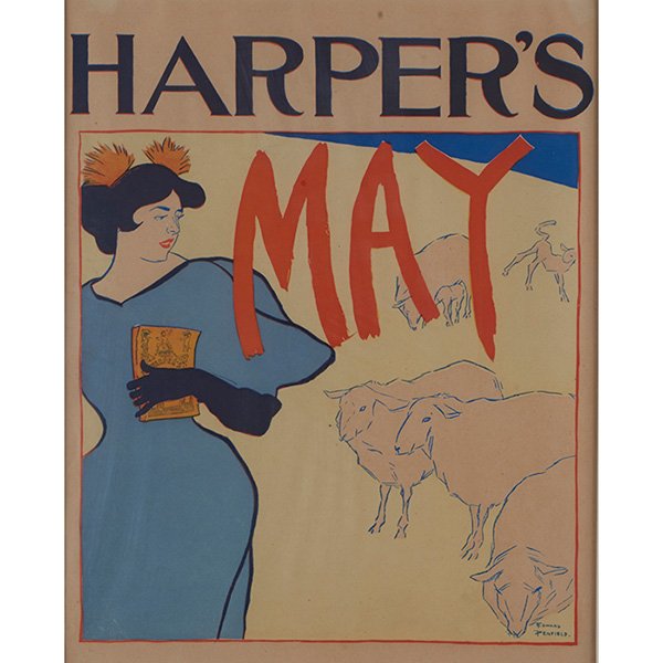 Edward Penfield, (American, 1866-1925), Harper's cover,: Edward Penfield, (American, 1866-1925), Harper's cover, May 1895, poster, signed in plate, image: 16" x 12.5"; overall: 24.5 x 18.5"