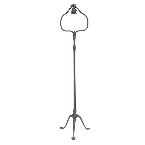 Tiffany Studios, floor lamp base, #423, New York, NY,: Tiffany Studios, floor lamp base, #423, New York, NY, bronze, stamped signatures, base: 14"w x overall: 55.75"h